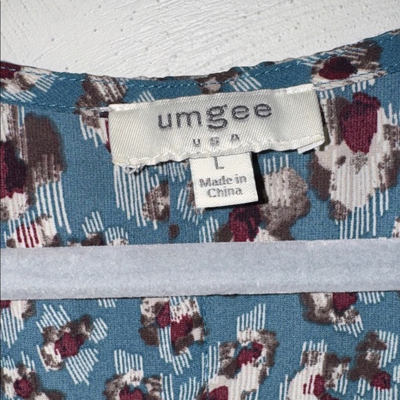 Umgee Baby Doll Midi Patterned Dress with Pockets. - Picture 6 of 7